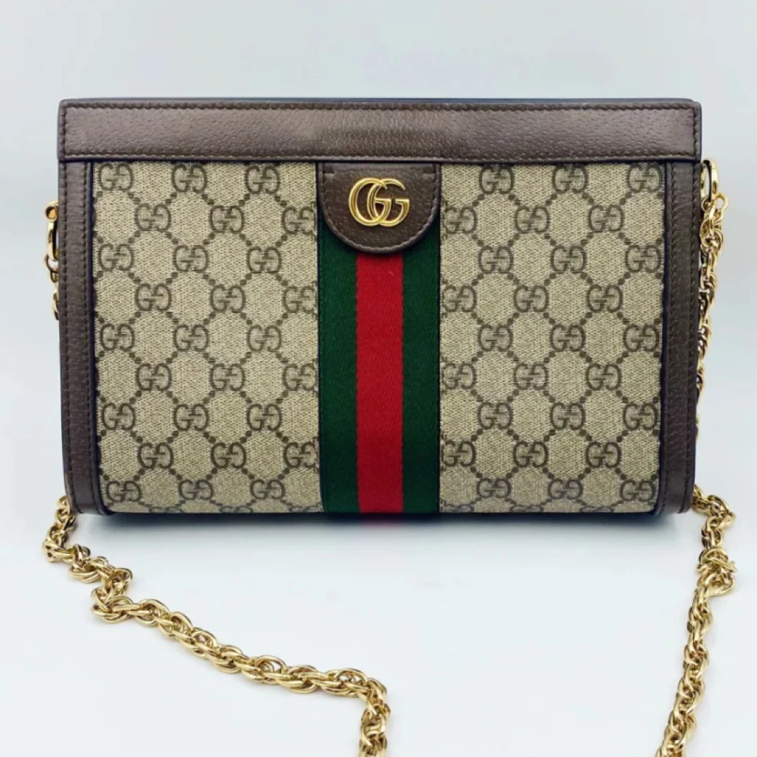 95新 GUCCI/古驰 古驰Ophidia系列乌木色夹子包（8674804）