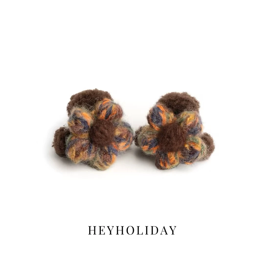 双面羊毛毡小抓夹新款可爱百搭少女甜美发夹后脑勺盘发夹简约时尚