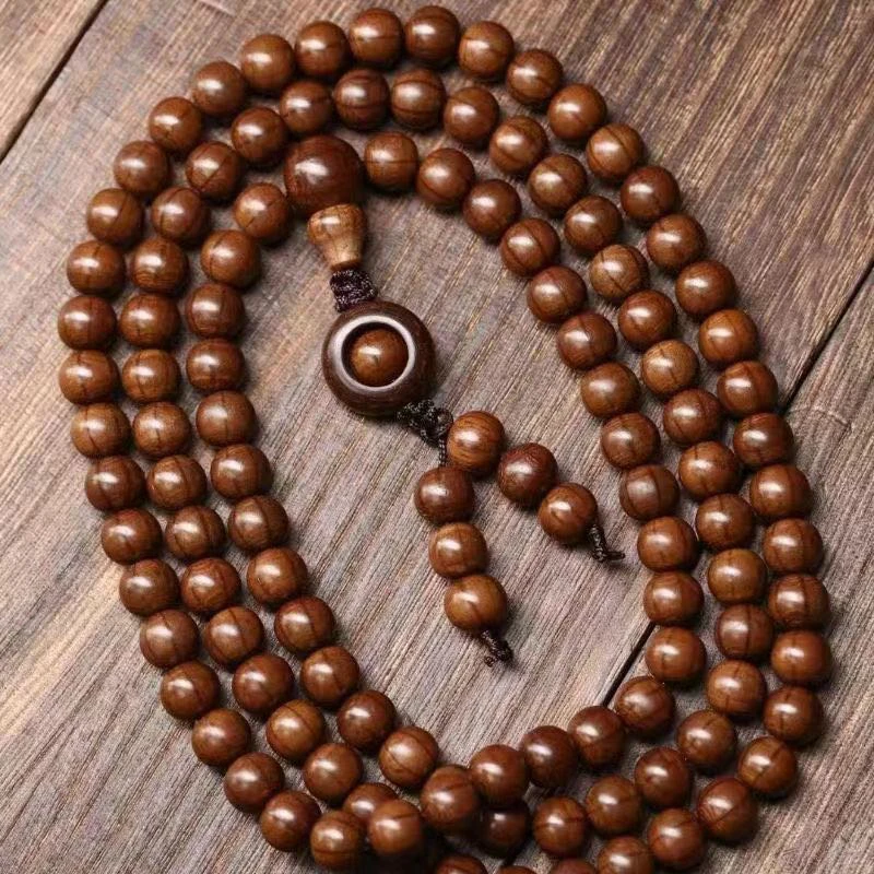 正宗五台山六道木原木原色满纹念珠女制作文玩手持男盘玩108颗1.0