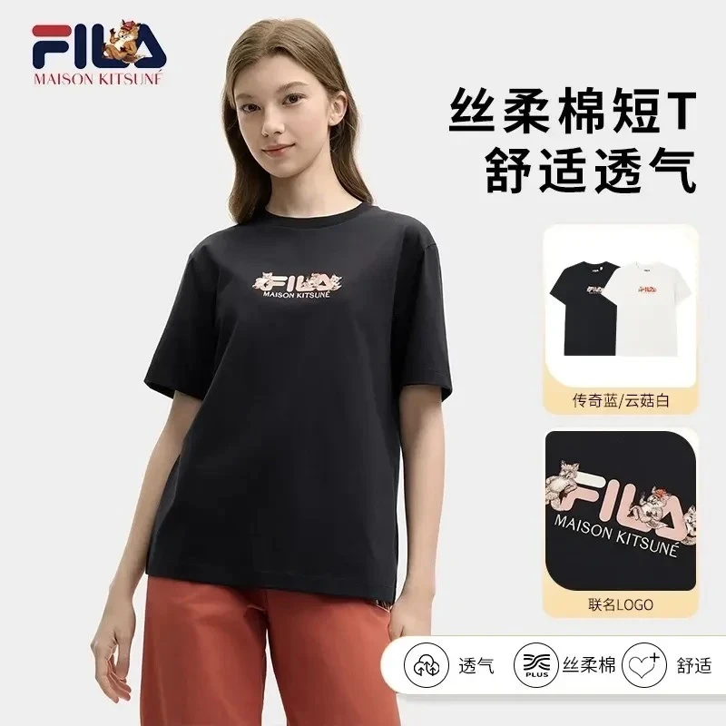 FILAXMAISONKITSUNÉ春夏女士【丝柔棉PLUS】运动短袖T恤F11W529102F