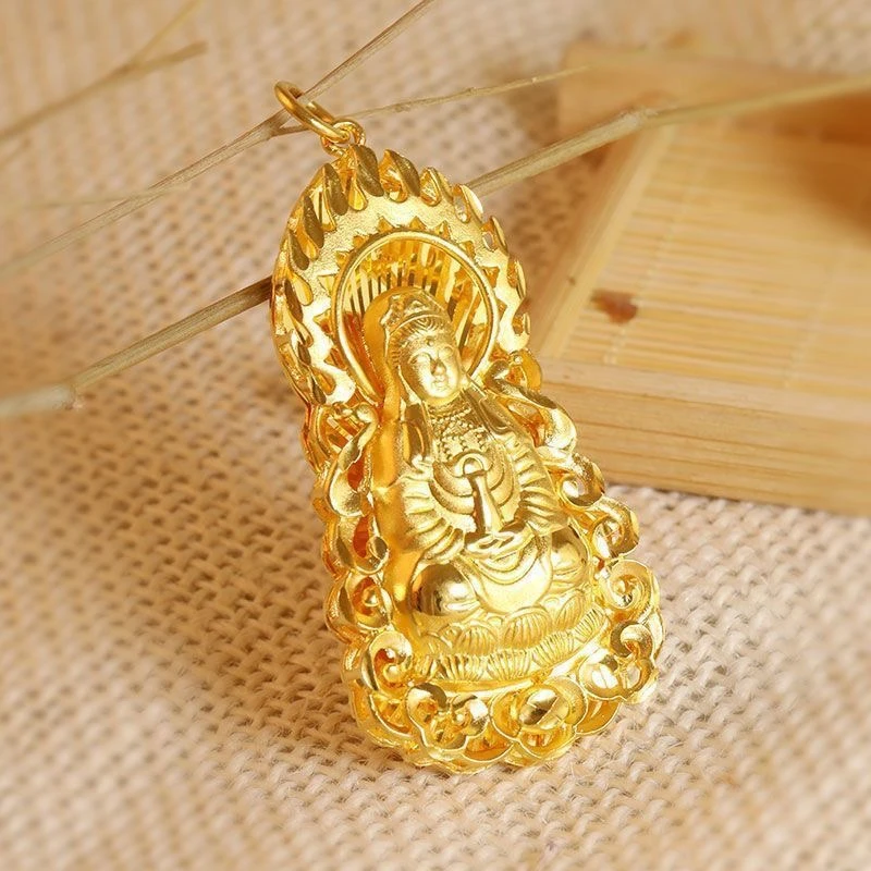 吊坠足银 足银 超大火焰观音 男女同款百搭时尚亮面精美挂坠