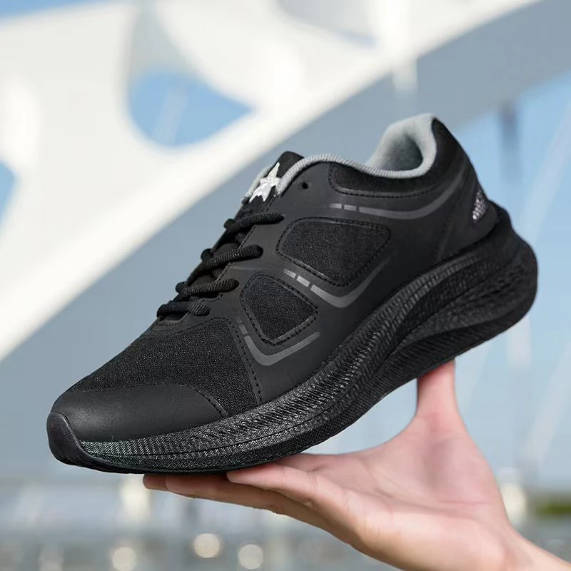 夏季单网2025透气舒适作训锻炼跑步休闲时尚百搭轻弹男士运动鞋