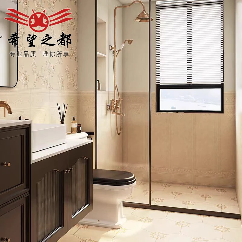 美拉德复古黄瓷砖300x1200mm法式厨房地砖卫生间阳台花砖墙砖