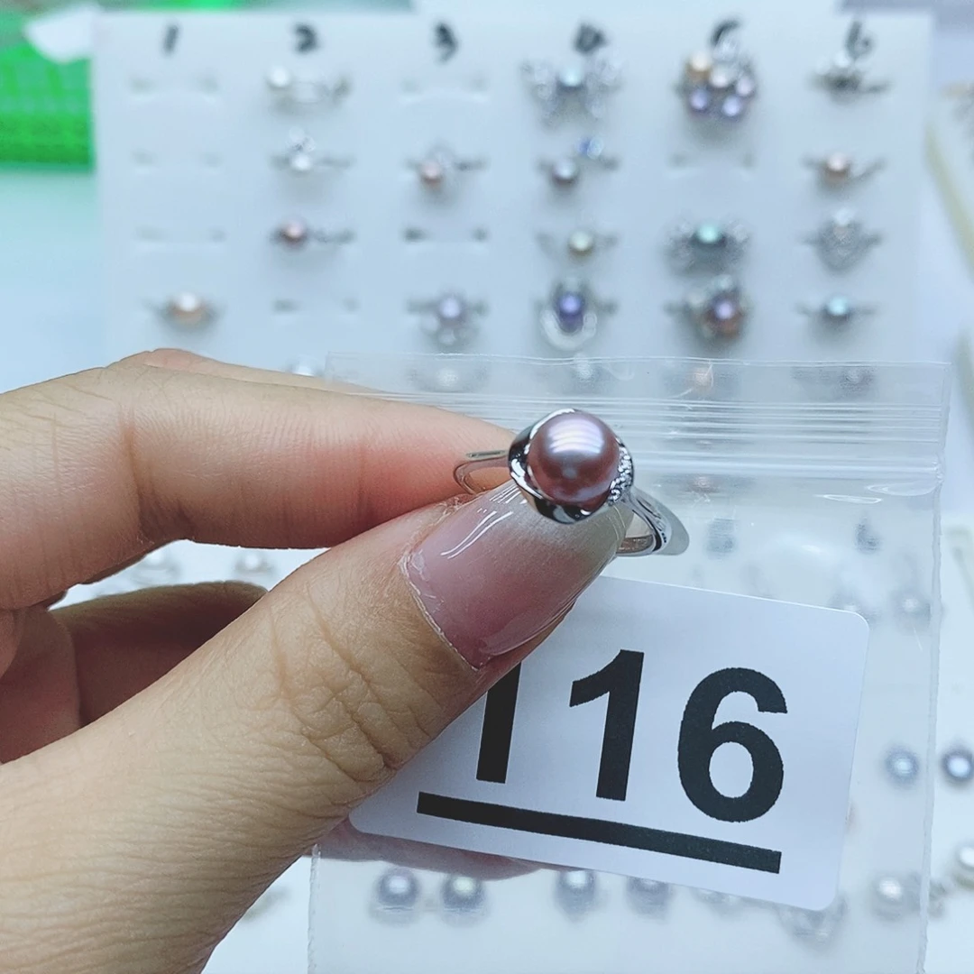 戒指银S925镶嵌淡水珍珠116