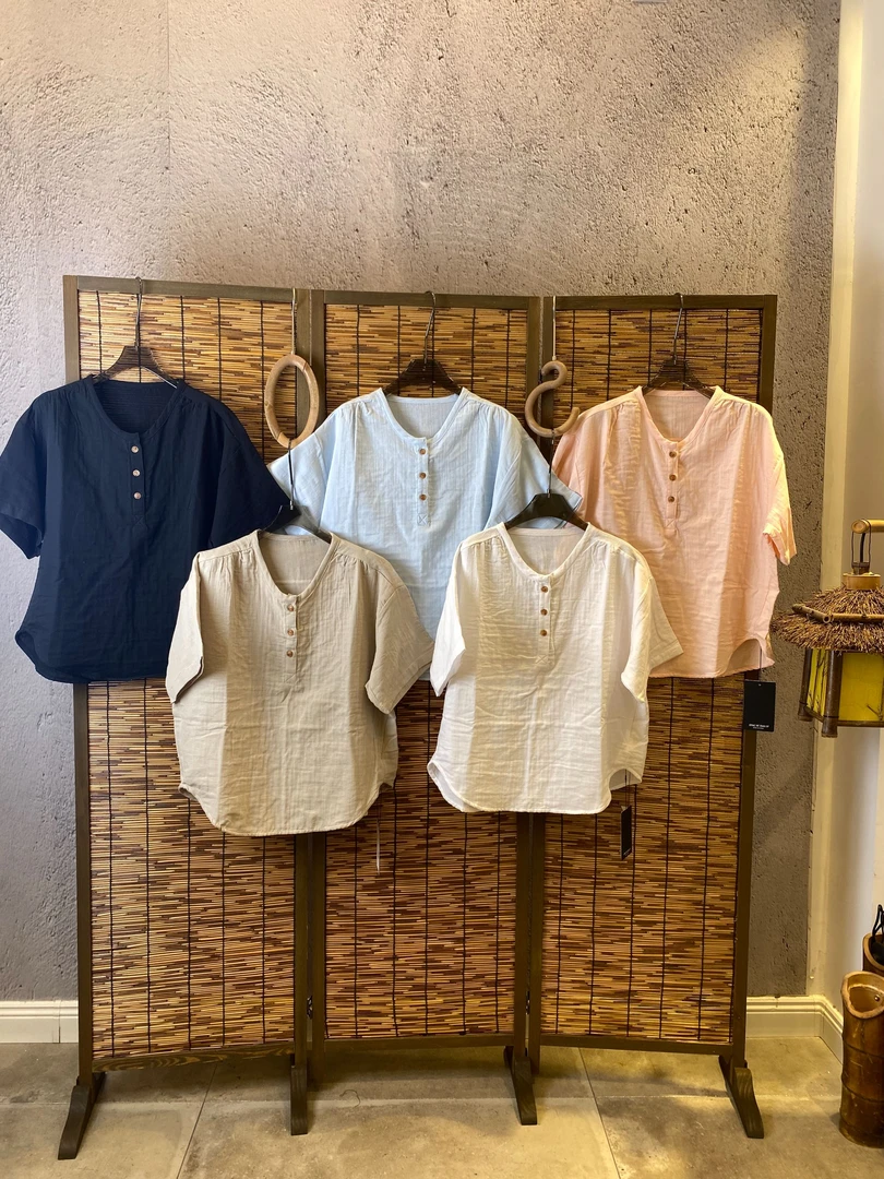 【主播推荐】女士纯色半开口短袖T恤1021