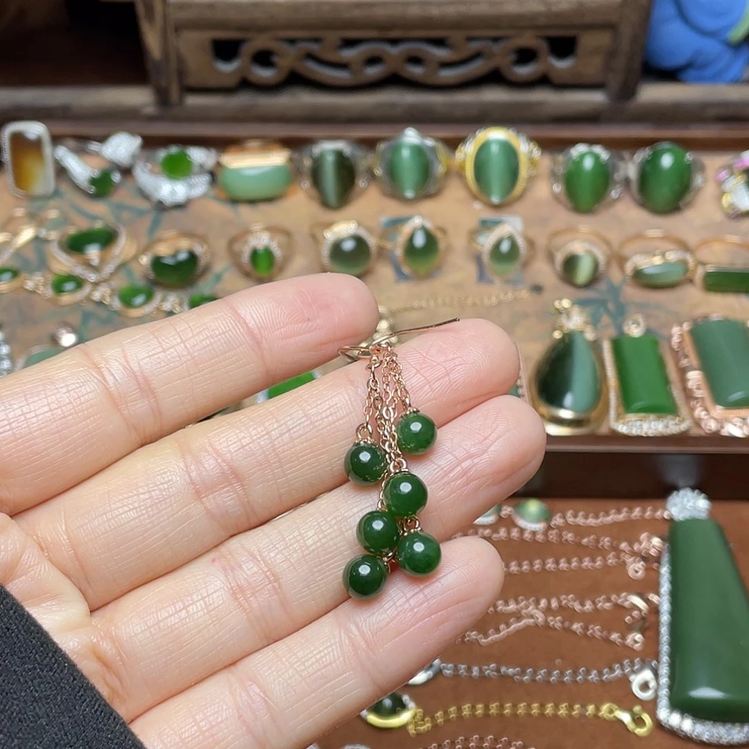 和田玉（碧玉）银S925镶嵌吊坠(赠链)