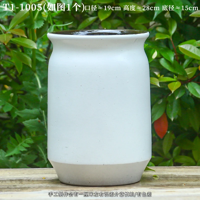 T1-1005宜兴紫砂红陶双耳大号老桩陶罐粗陶花盆透气万能盆花盆