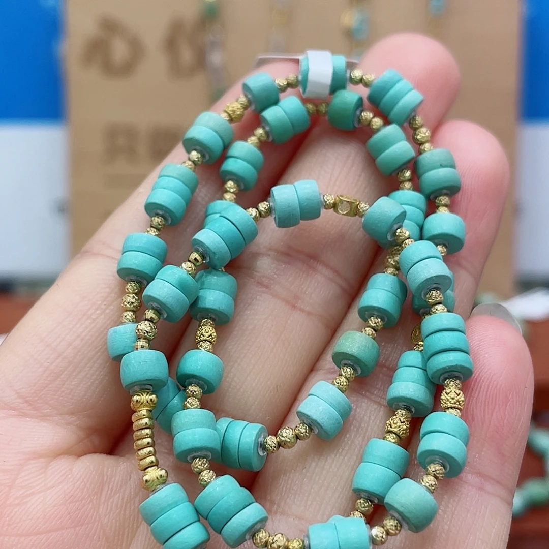 绿松石18K金镶嵌珠宝奇石