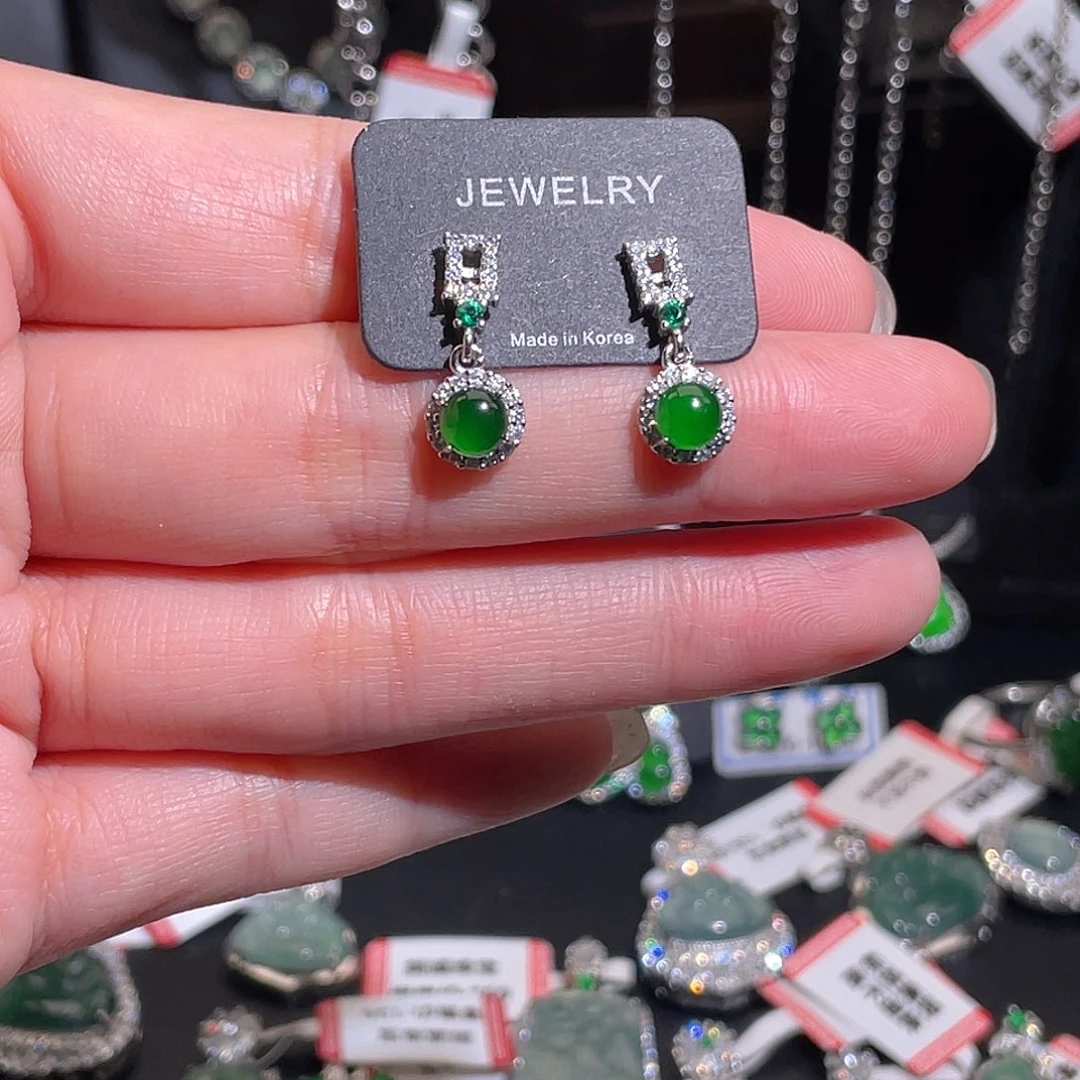 未镶嵌翡翠耳饰耳钉