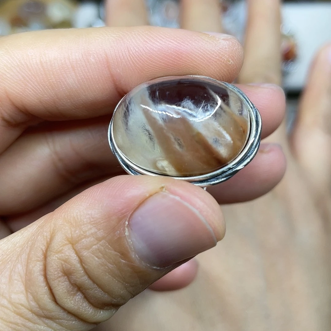 【闪购商品】银S925镶嵌珠宝半成品水晶戒指