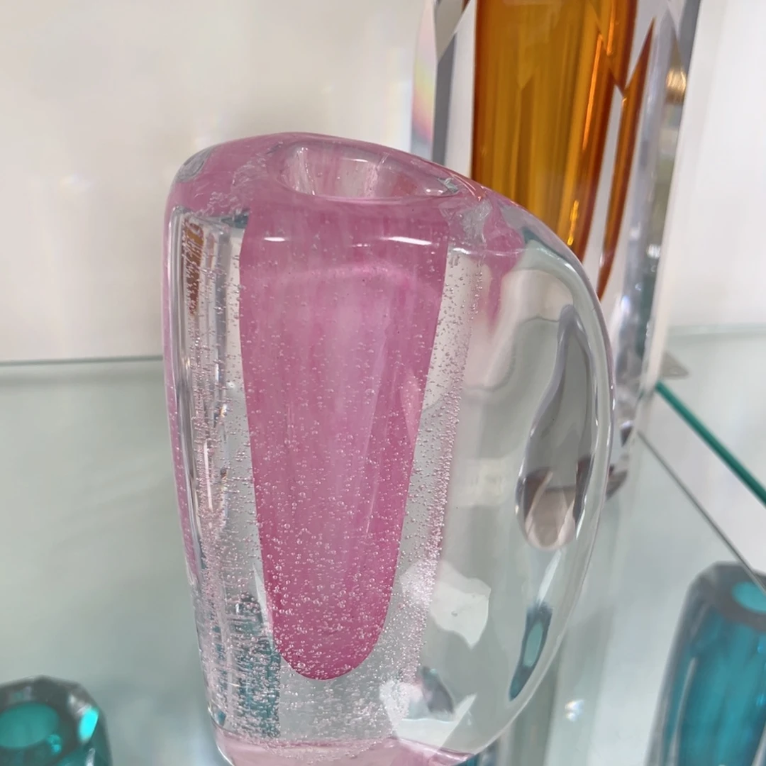 幻彩琉璃花瓶花器纯手工痕迹高度21