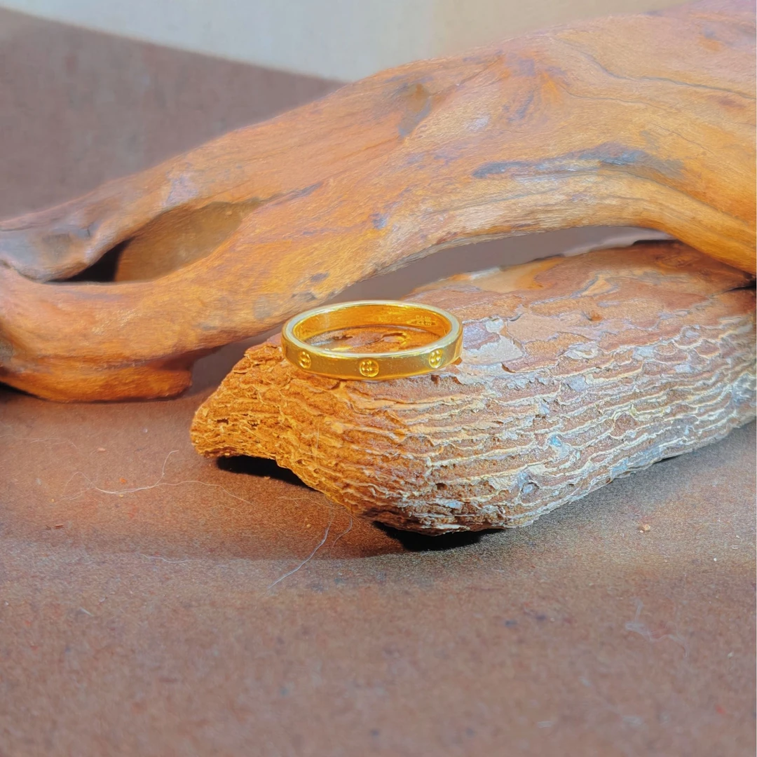 【水贝菲菲】足金999 卡家四花戒子 国风新中式 双11大促