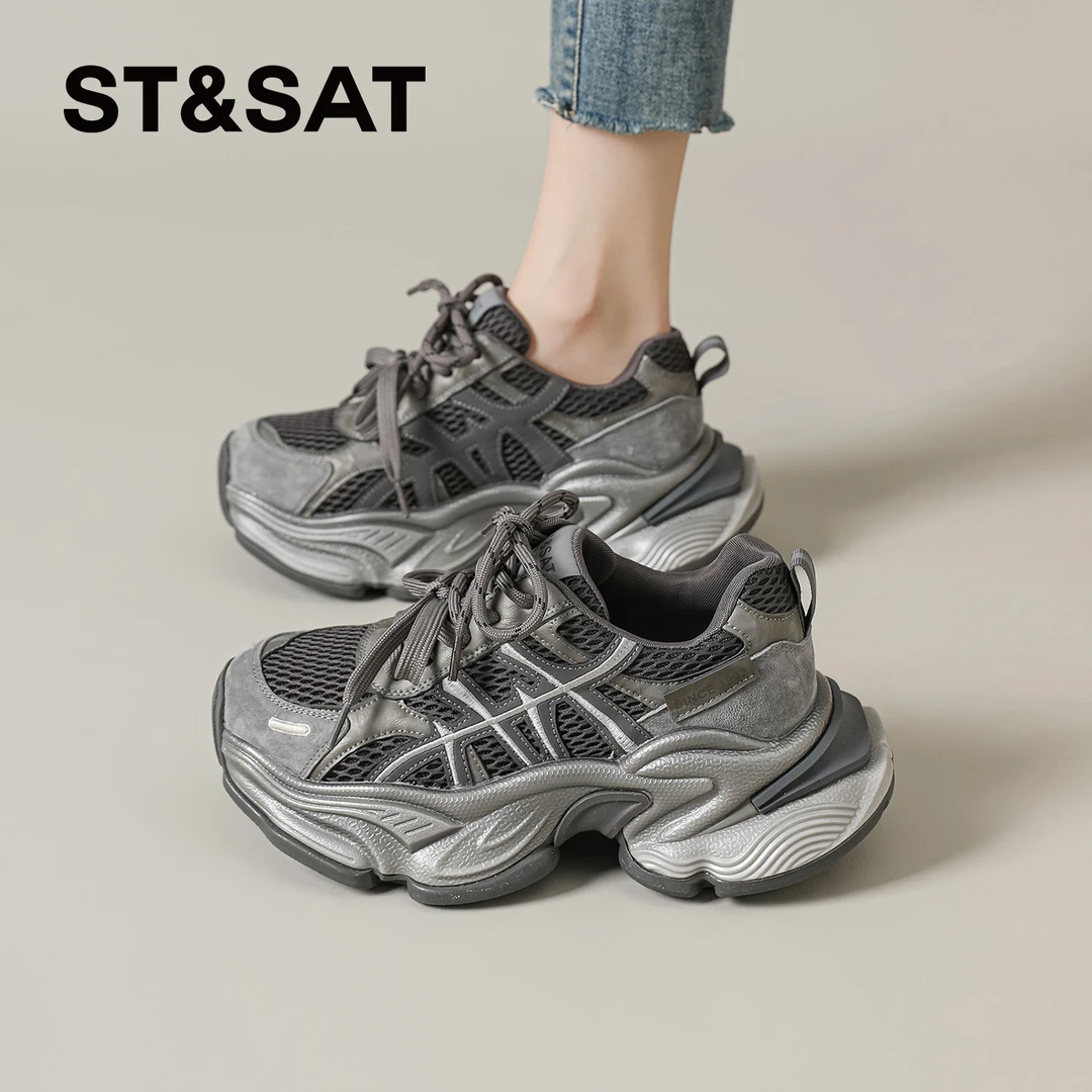 星期六老爹鞋女款2025秋冬季爆款休闲运动鞋小个子增高鞋厚底女鞋