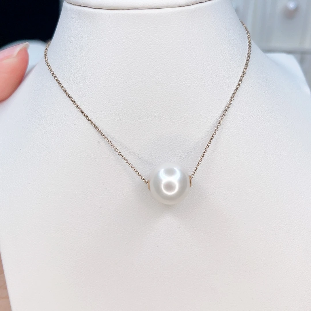 吊坠(赠链)18K金镶嵌淡水珍珠925链