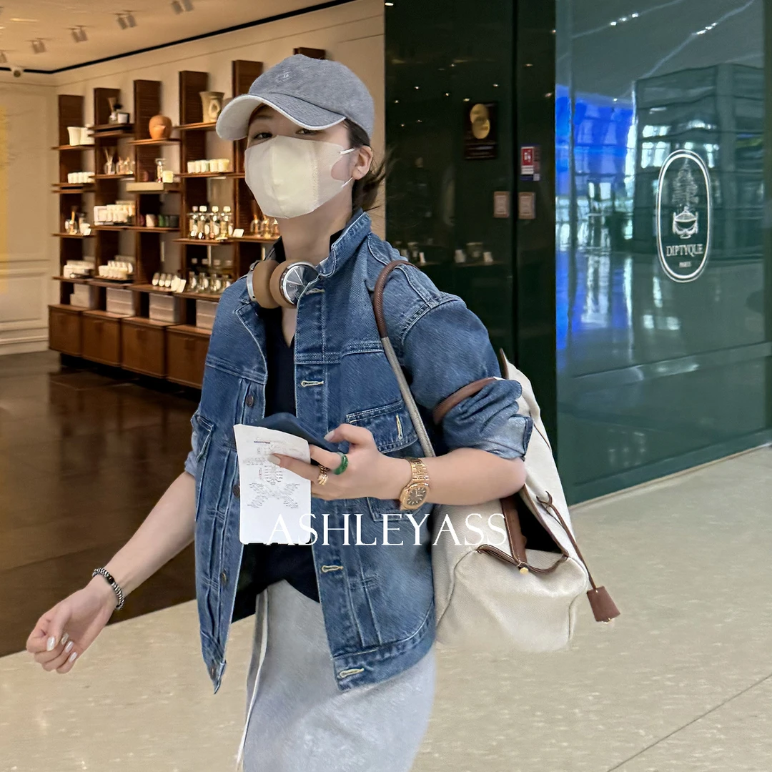 【ASHLEYASS】“麻吉拉”牛仔门襟折叠装饰设计高士线外套LSS250007S