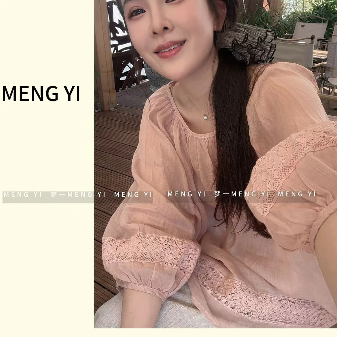 苎麻刺绣森系宽松上衣my-5139