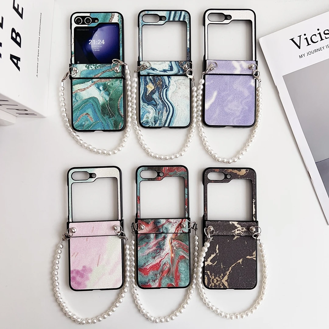 三星zflip3/4/5手机壳ins风个性闪粉全包铰链保护套zflip6手链壳