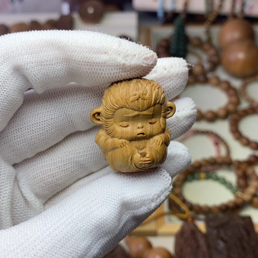 檀香木把件印度迈索尔老山檀香插瑕疵