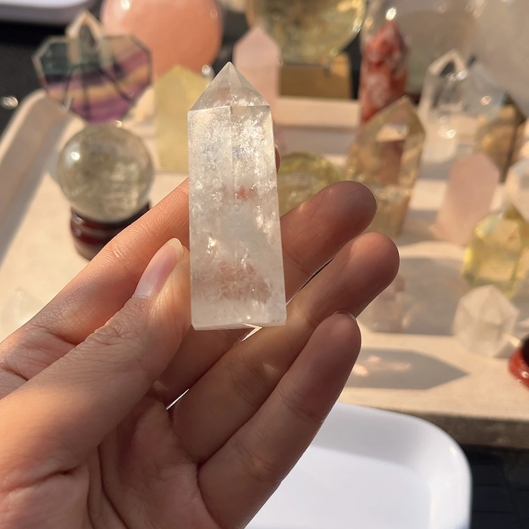未镶嵌水晶珠宝半成品122白水晶柱放漏