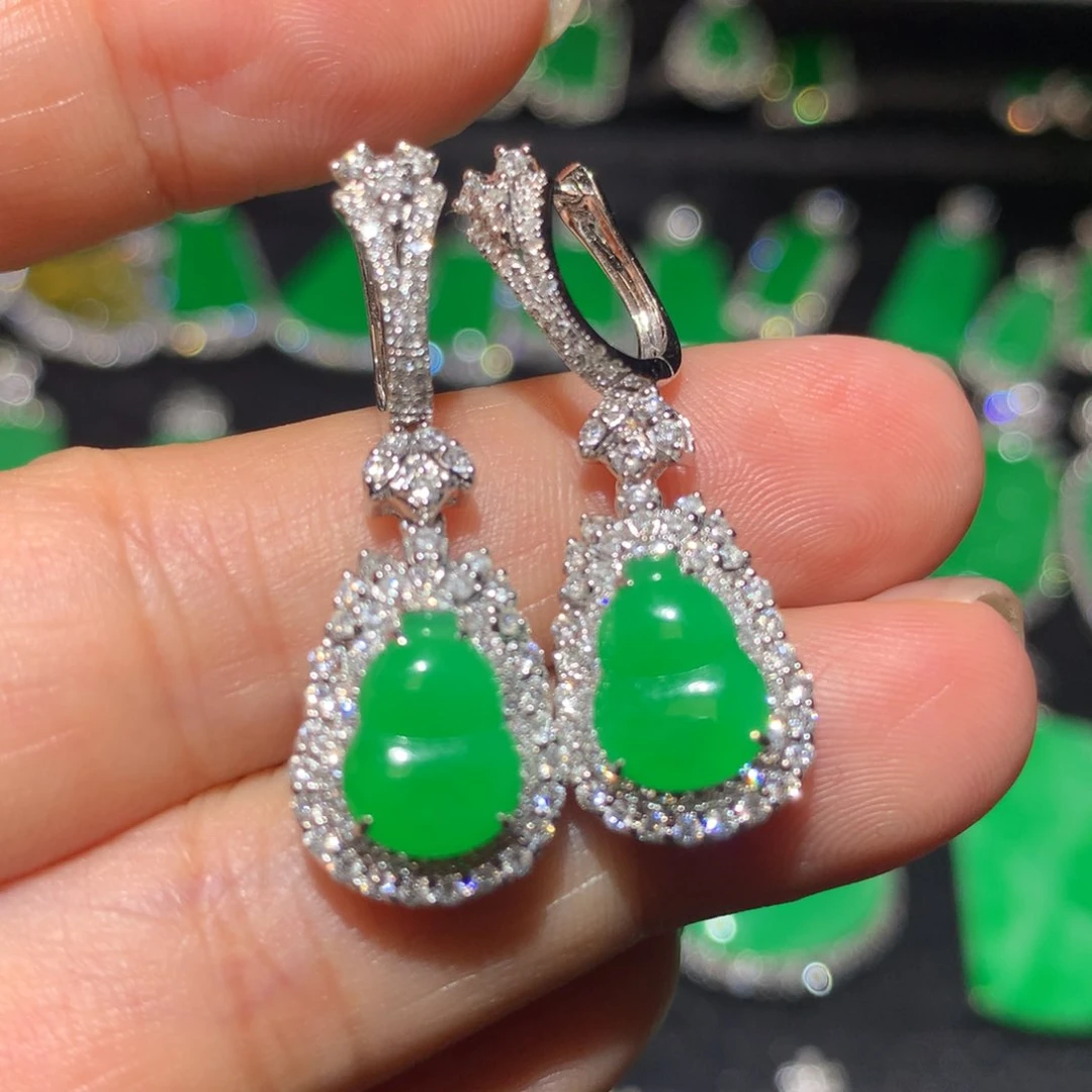 翡翠18K金镶嵌吊坠(不含链)翡翠