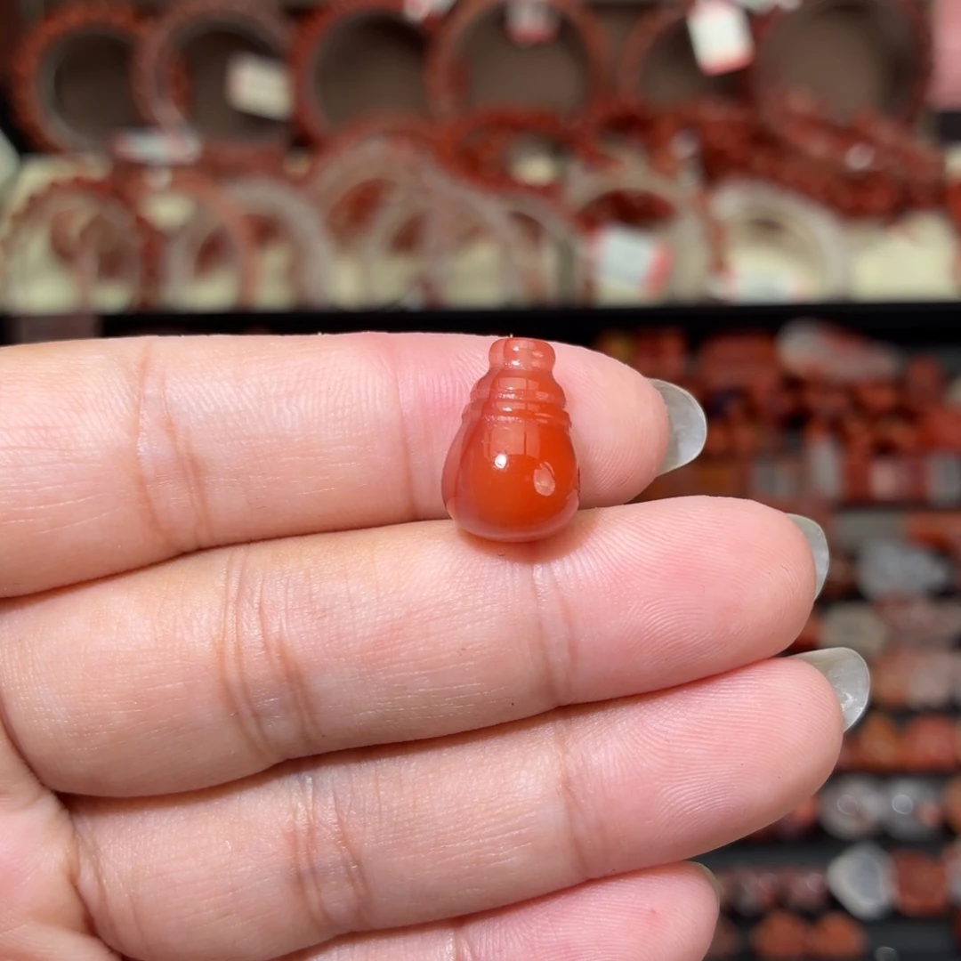 南红玛瑙未镶嵌颈饰小三通对孔卡10咪➕