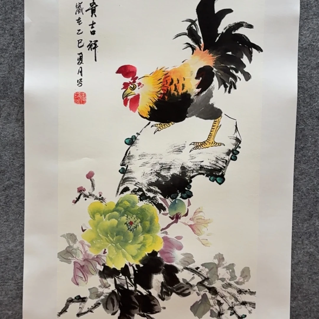国画70x34作品花鸟画