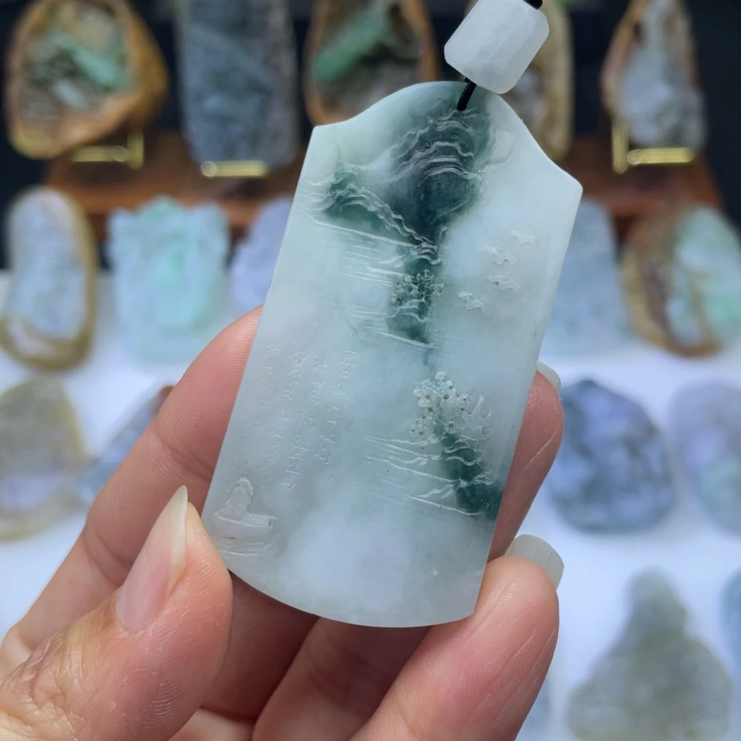 定制翡翠未镶嵌山水