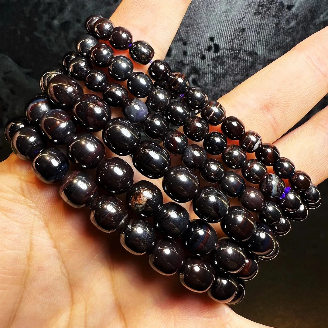 非金属玻璃吊坠 YS717 紫色玻璃通珠单圈SC