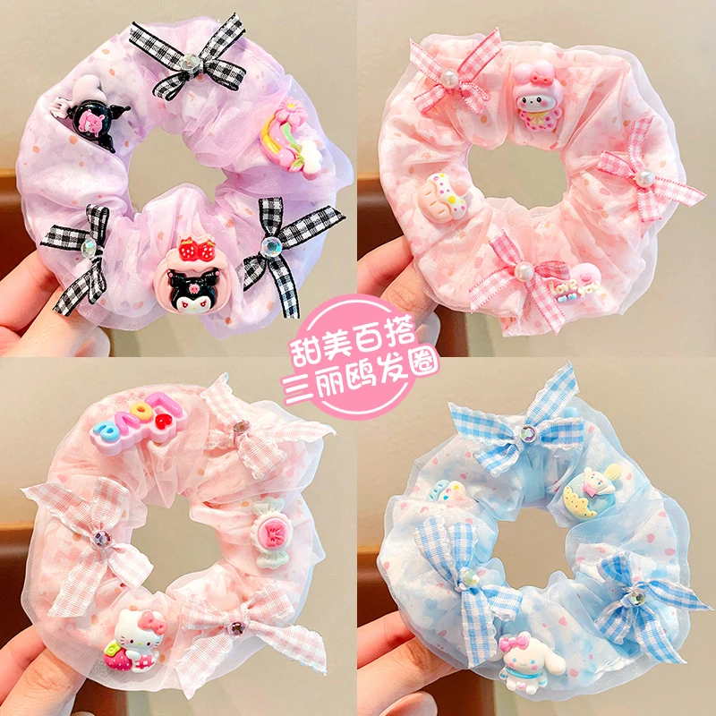 新款库洛米儿童发饰女童大肠发圈不伤发橡皮筋小女孩发绳头绳头饰