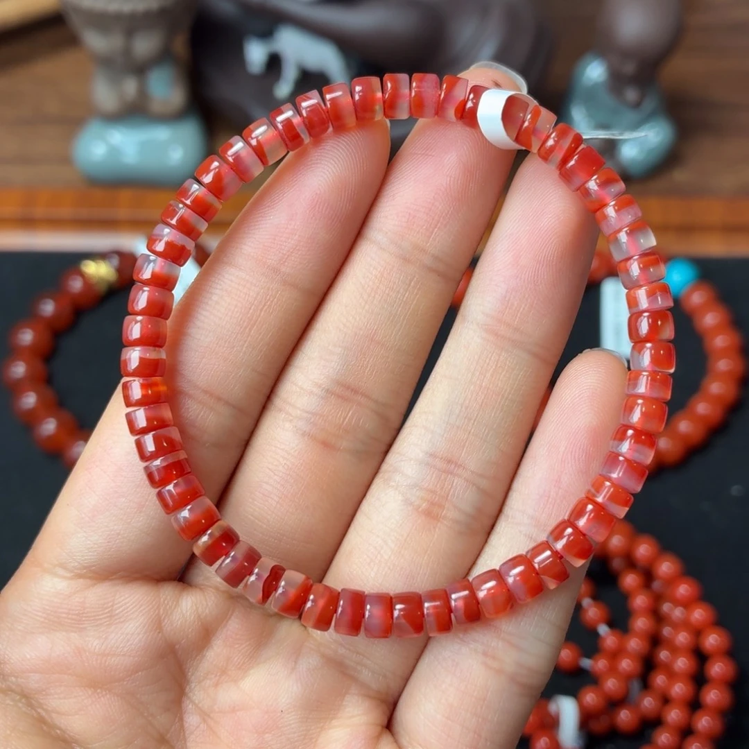 南红玛瑙未镶嵌手串保山原矿南红干掌冰飘药片卡5