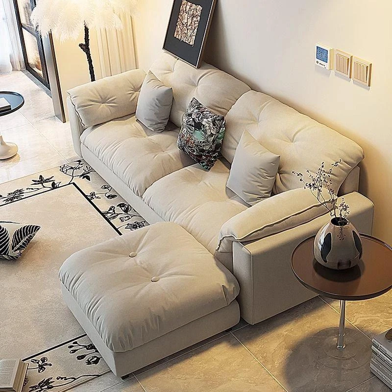 小户型布艺沙发北欧简约现代公寓民宿出租屋双人三人猫爪皮沙发床