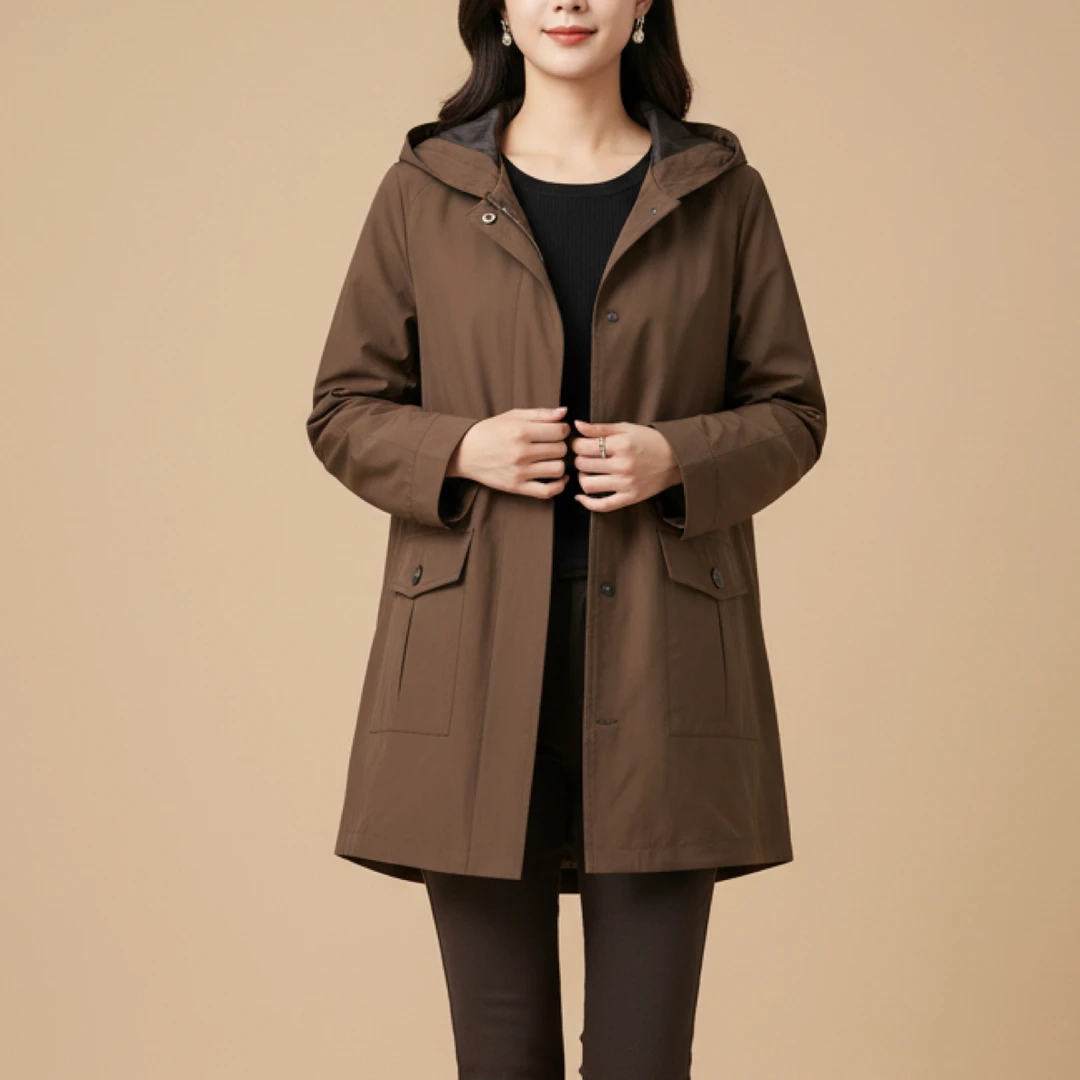 连帽风衣外套两面可穿加厚大码宽松35066