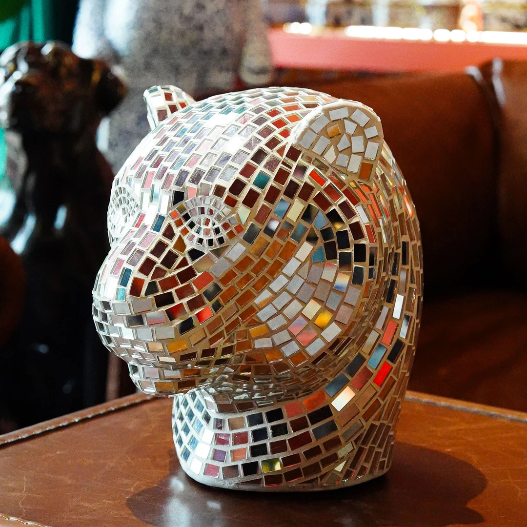 【本尼家】马赛克兽首手工贴片装饰家居客厅玄关摆件