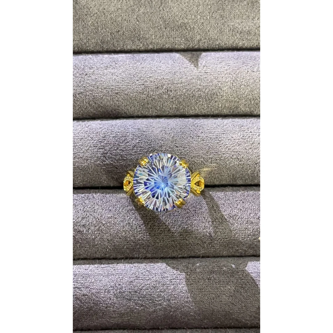 非金属戒指 戒指 福玺甄选蓝烟花黄戒指6639
