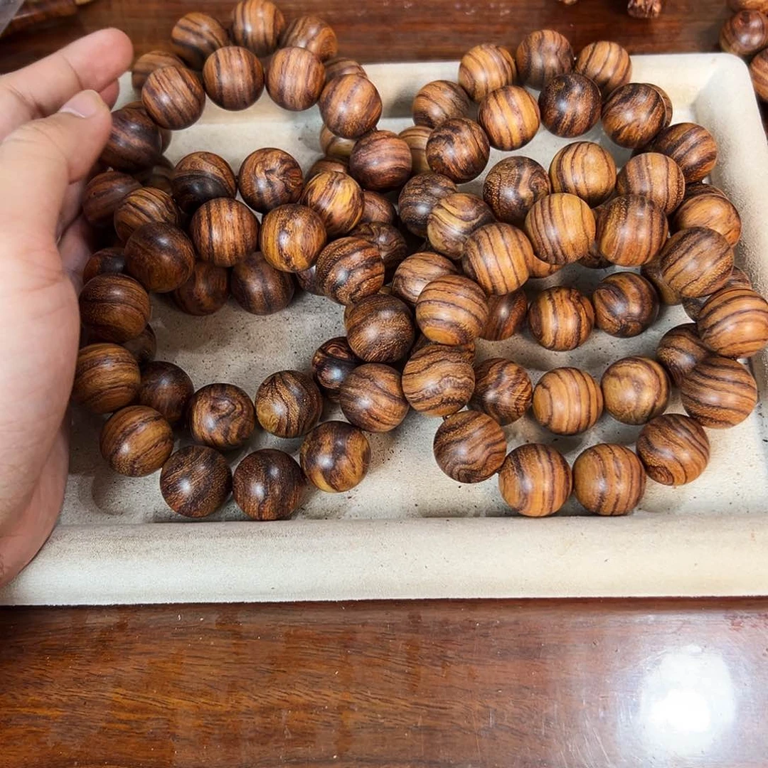 黄花梨/降香黄檀手串/手链20mm圆珠小细纹粗抛无胶无腊