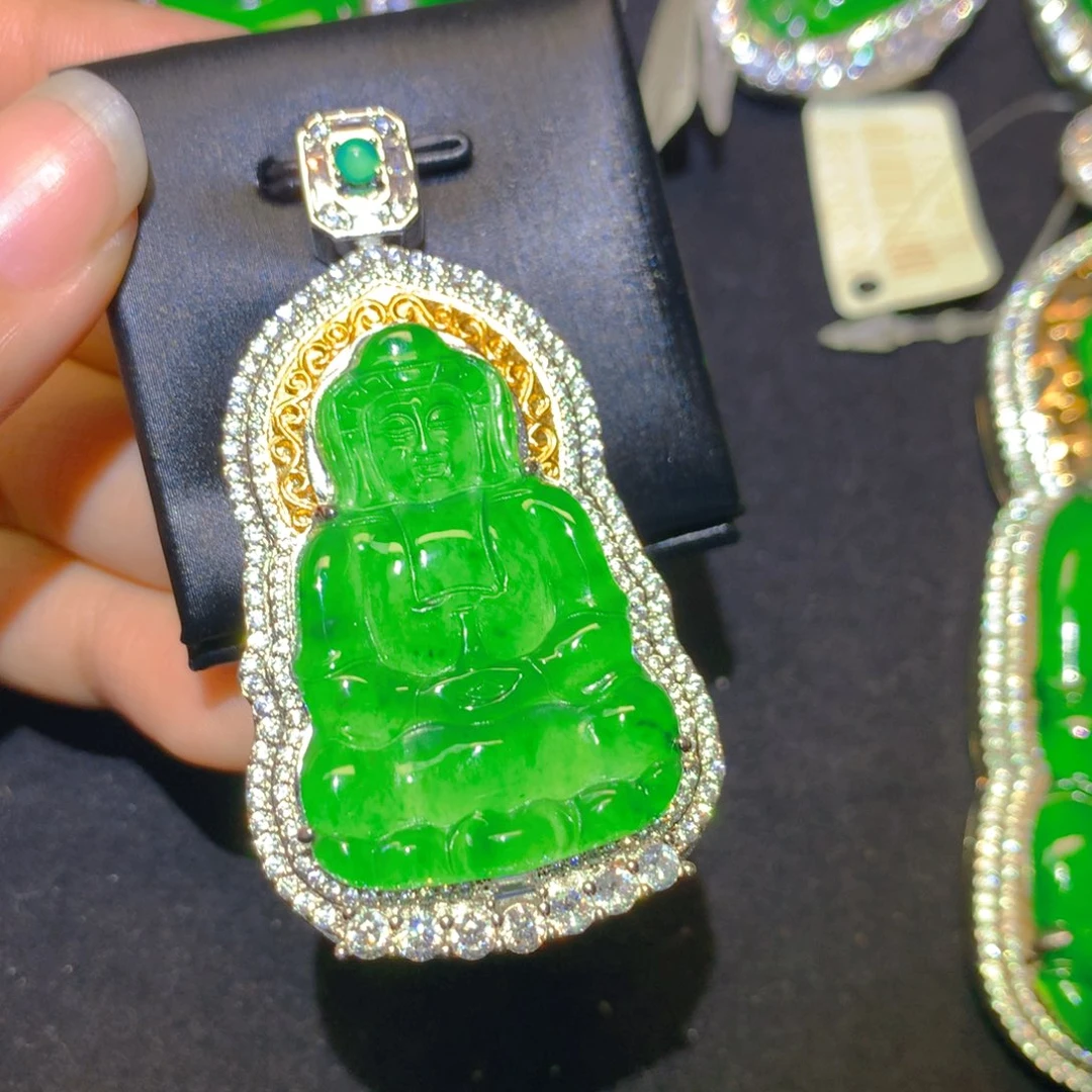 翡翠银S925镶嵌颈饰