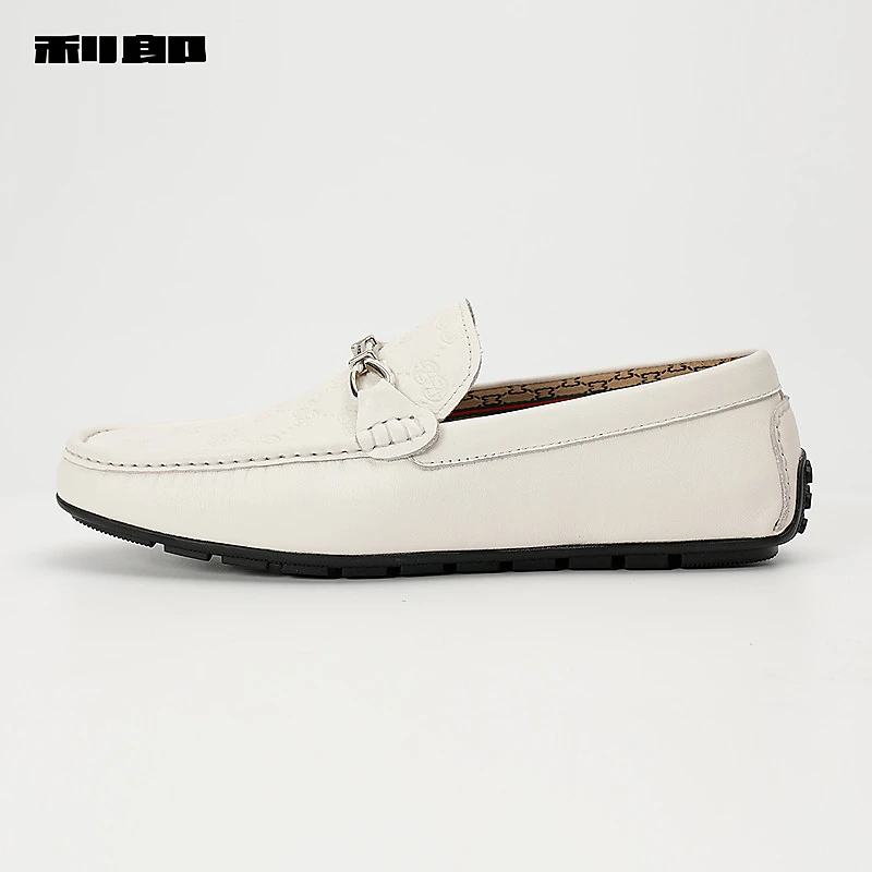 利郎官方男鞋牛皮革乐福鞋男士一脚蹬豆豆鞋2025夏季新款舒适鞋子