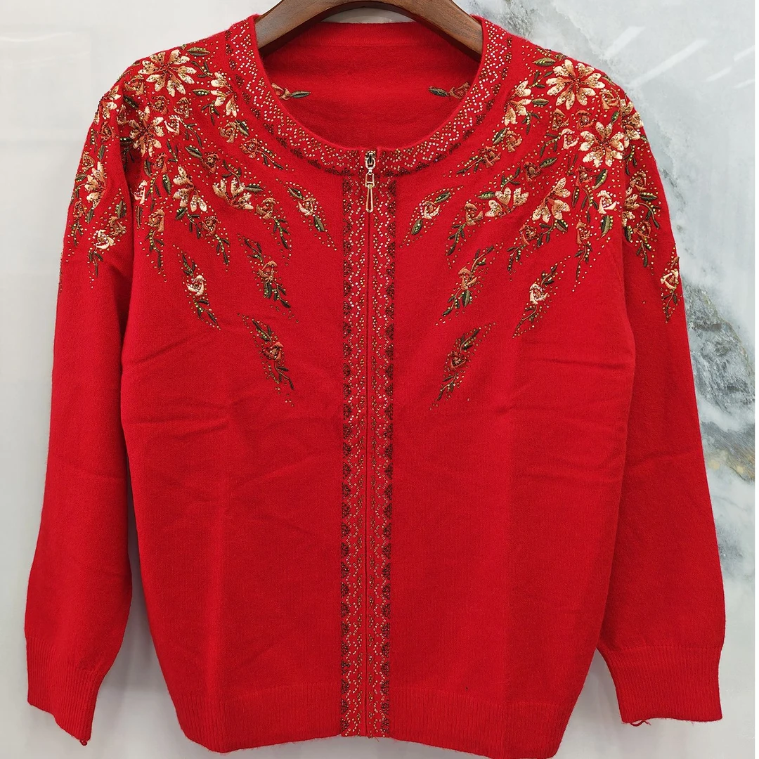 秋季女毛针织衫针织百搭针织衫气质春季圆领长袖薄款#7073