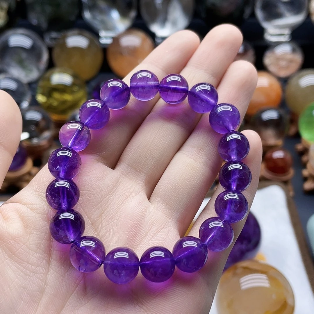 未镶嵌珠宝半成品水晶天然紫水晶10.8mm