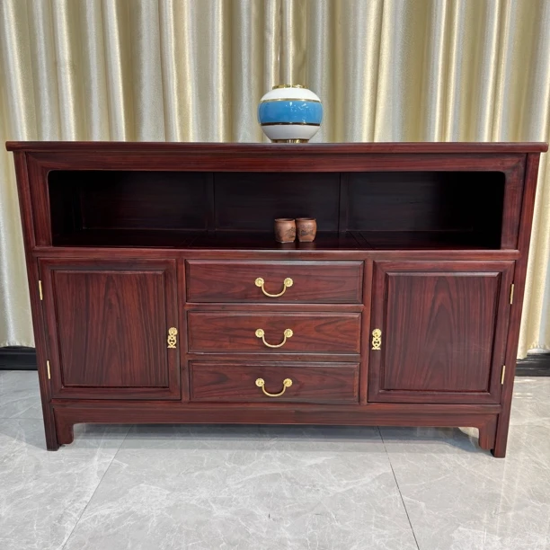 柬埔寨黑酸枝餐边柜茶水柜储物柜置物柜全实木1.38*0.4*0.9米