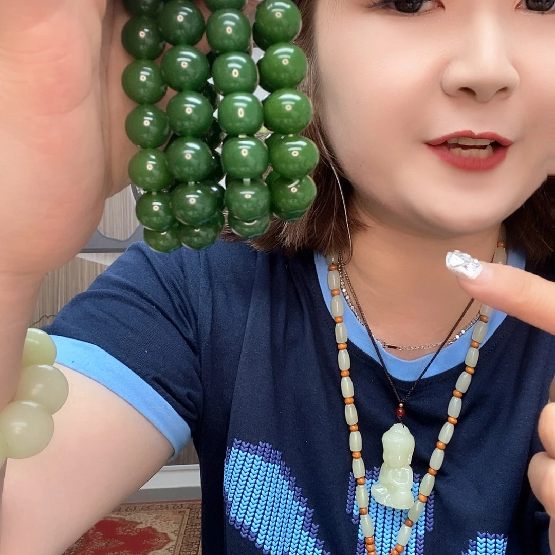 未镶嵌蛇纹石玉手链