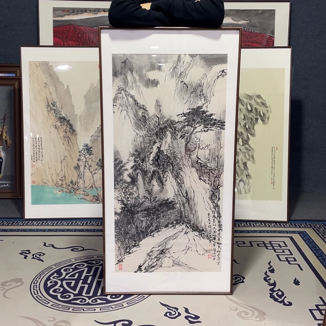 国画手绘画作品带框60/120