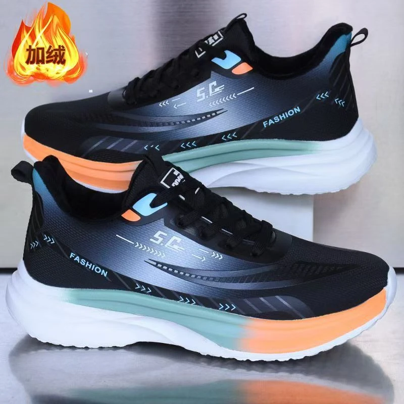 【超轻】秋冬季棉鞋加绒皮面防水运动鞋软底防滑大码休闲跑步男鞋子