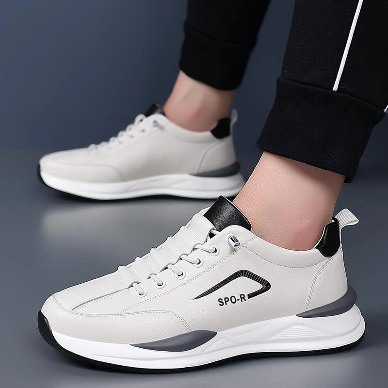 路易圣戈希运动时尚休闲鞋男士皮鞋男款透气舒适潮流小白鞋子男鞋