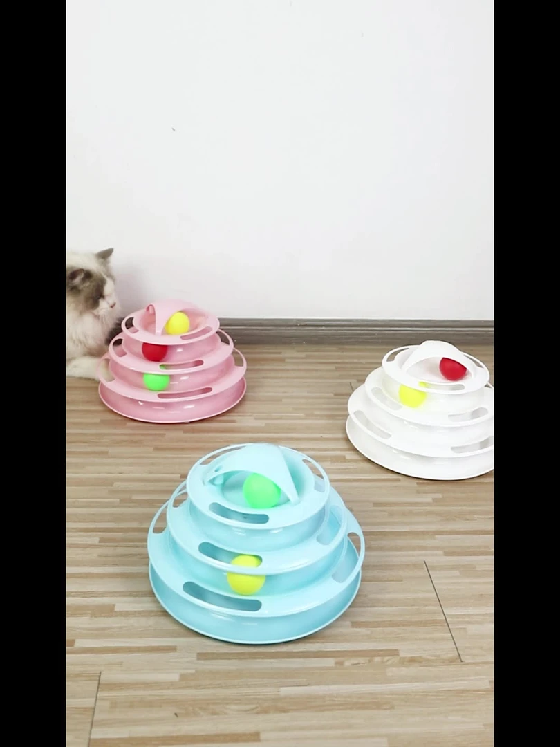 爆款猫咪玩具四层猫塔转盘自嗨解闷逗猫互动猫玩具宠物用品