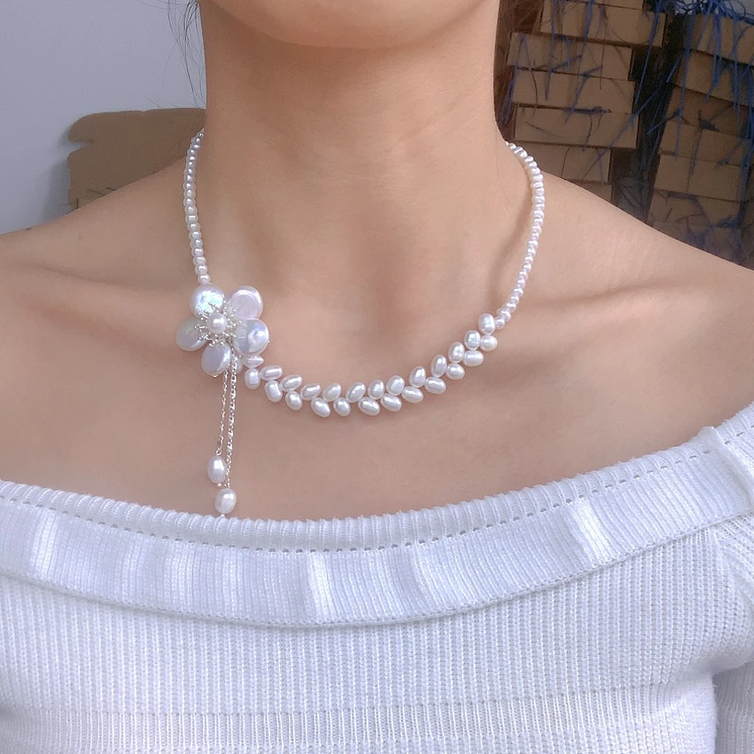 银S925镶嵌淡水珍珠发饰