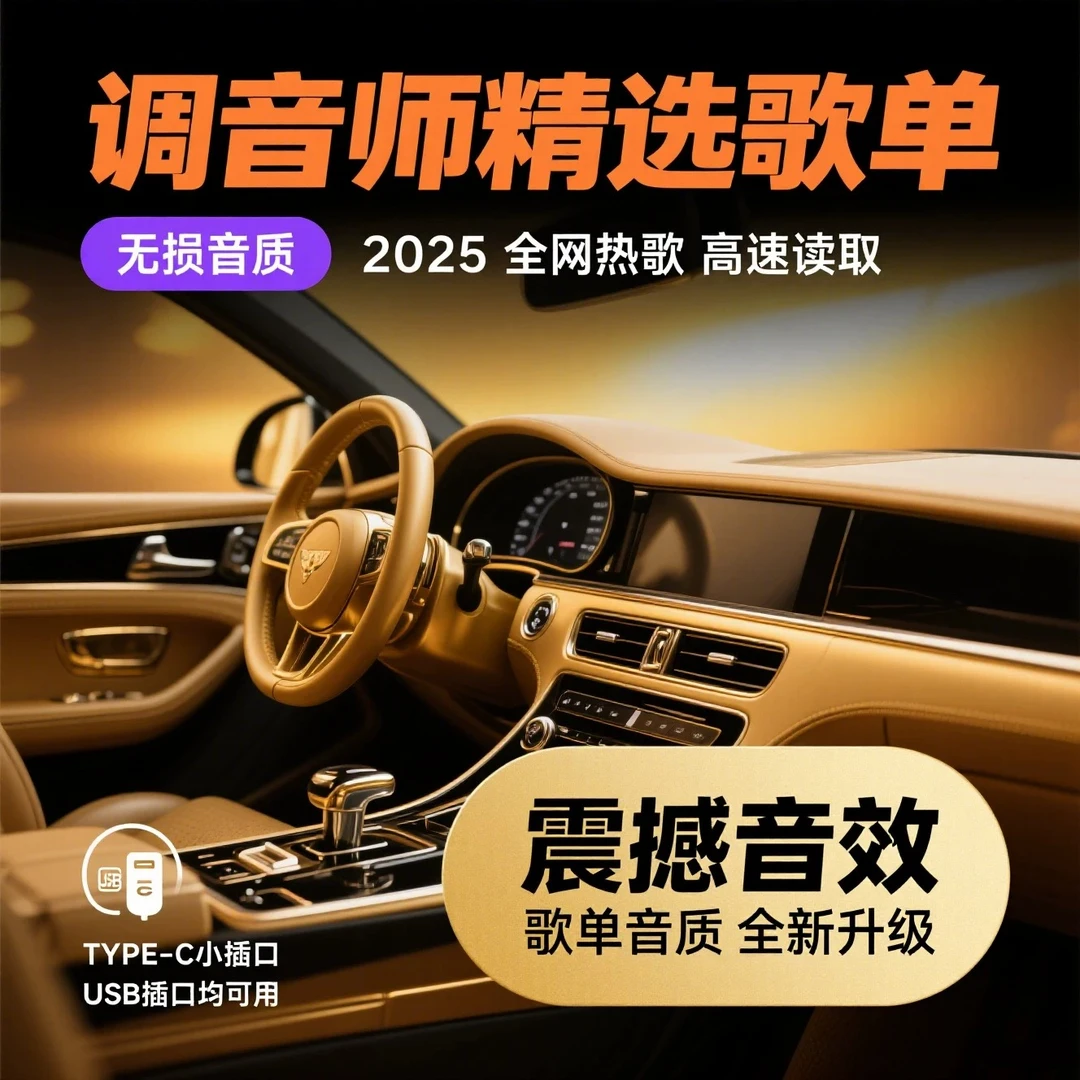 【正版授权】2025新歌单 车载U盘 精选母带灌入高品质音乐 正版歌曲