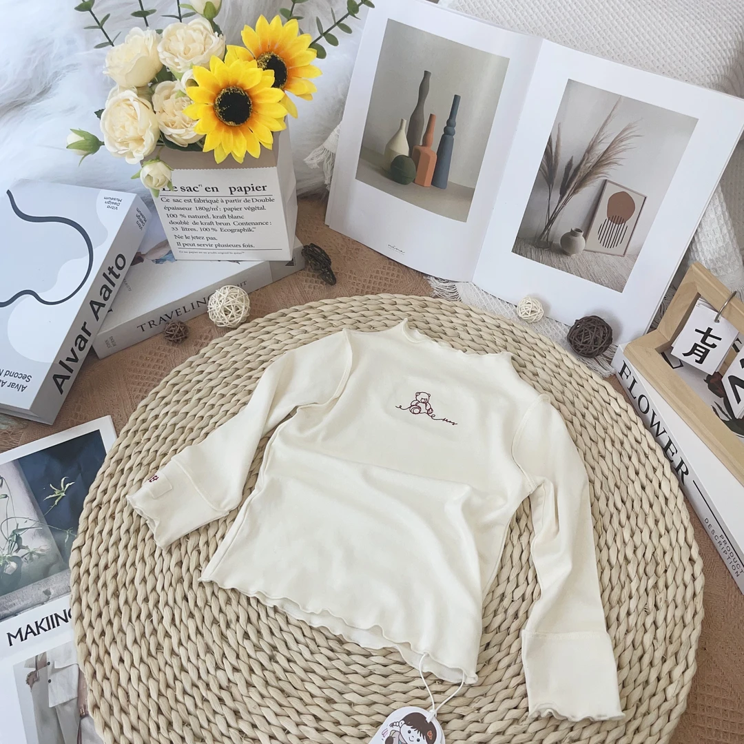 儿童长袖纯色百搭针织圆领韩版ol打底衫