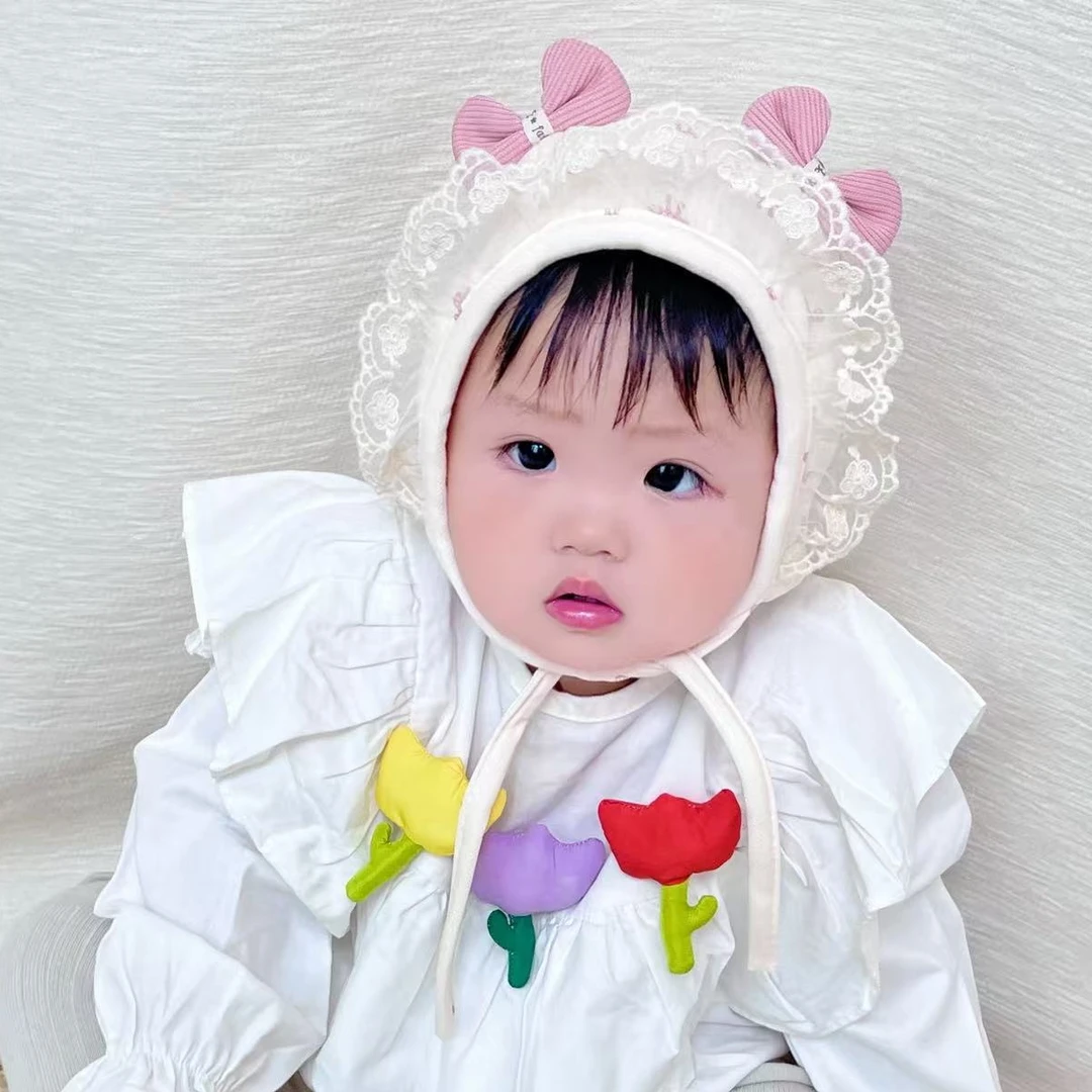 婴儿帽子小月龄春秋季薄款女宝宝胎帽婴幼儿洋气囟门帽夏季可爱