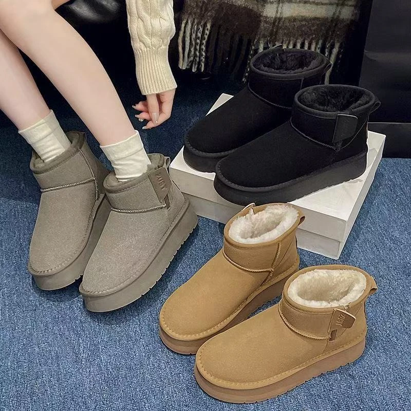 【崔家说唱专属】雪地靴女士一体鞋加厚加绒保暖